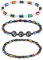 Emibele Bracelets de Cheville Magnétiques, 3PCS Chaînes de Cheville en Perles d'Hématite, Bijoux Accessoires Élastiques Personnalisé Minimaliste, Bracelet Rond pour Femmes Filles, Coloré