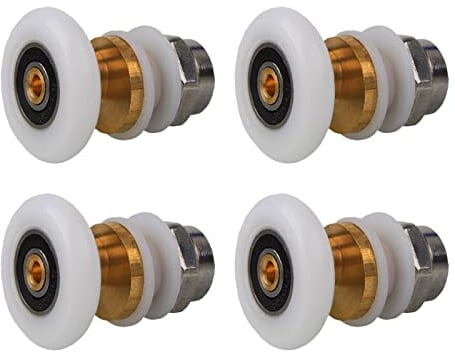 Qikuver Ruedas para Puerta de Ducha, 4 Piezas, 20mm Rodillo de Repuesto Mampara Rodamientos Mamparas para Puerta Corredera De Cristal Baño (20MM)