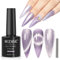 MIZHSE UV Nagellack Glitzer Cat Eye UV Gel Nagellack Violett Cateye UV Gel Nail Polish Cateye Magnet Reflektierendem Diamond Holografischer Gellack UV Soak Off UV/LED 10ml