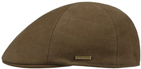 Stetson Texas Classic Soft Cotton Flatcap - Mütze aus Baumwolle - Unifarbenes Design - Made in The EU - Herren - Für alle Jahreszeiten braun 59 cm