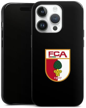 DeinDesign Silikon Hülle kompatibel mit Apple iPhone 14 Pro Case schwarz Handyhülle FC Augsburg Wappen FCA