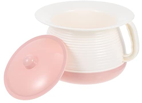 TOPBATHY Pot De Chambre Portable avec Couvercle - Urinoir RéUtilisable pour Enfants Personnes ÂGéEs - IdéAl pour La Maison L'HôPital - LéGer Compact - 21 X 18.5 X 14 Cm - Rose