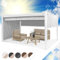 blumfeldt Pantheon Cortina Tonnelle Jardin Aluminium 3x4 m,4 Panneaux Latéraux Enroulables,Tonnelle Pliante,Barnum Pliant,Poteaux d'angle 10x10cm,Toile Revêtement Hydrofuge,Pergola,Gris Gris/Blanc
