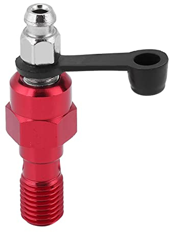 TKSE Hohlschraube Entlüftungsschraube, M10 x 1,0 mm Motorrad-Hauptbremszylinder Bremssattel Entlüftungsschraube Nippel Hohlschraube + Staubkappe(Rot)