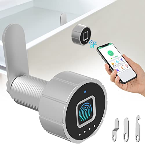 Fingerabdruck Schloss, Eseesmart Briefkastenschloss mit APP Fingerabdruck, Elektronisches Schrankschloss mit 3 Schließzunge, Schubladenschloss für Spind Möbel 20mm