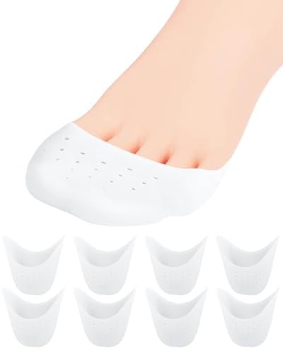 8Pcs BLATOWN Silicone Toe Protectors Toe Covers for Women Men Shoe Filling, Gel Toe Pads Toe Cushions with Breathable Hole for Pain Relief Fit for High Heel, Ballet, Point Shoes (White)