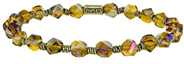 Konplott: Armband Petit Glamour d´Afrique yellow single, edles geschliffenes Kristallarmband in gelbbraun mit Zwischenelementen, für Damen/Frauen