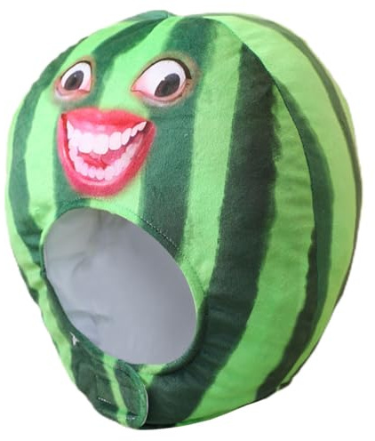 jojofuny Watermelon Hat Plush Headgear Creative Fruit Costume Funny Party Hat Prop for Adults Cosplay Photoshoot Accessory