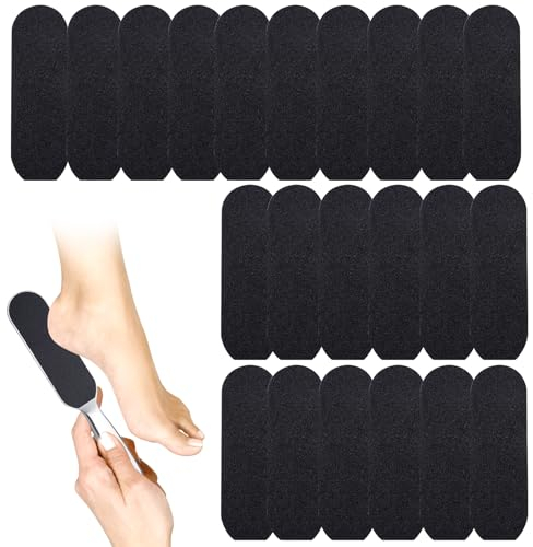 VEGCOO 55pcs Lima de Pies, Recambio de Papel de Uñas para Pedicura, Papel de Lija Autoadhesivo para Pedicura, Herramienta Exfoliante para Pedicura (100# grano grueso)