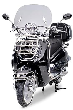 Motorroller Easycruiser Chrome Edition 50ccm Euro 5 Retro Roller 45km/h (Schwarz)