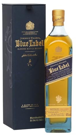 Personalised Johnnie Walker Blue Label Whisky Gift for Men, Customised Engraved Whisky Bottle, Blended Scotch Whiskey Personalised with Gift Box, Birthday and Christmas Gifts for Men (20cl / 40%)