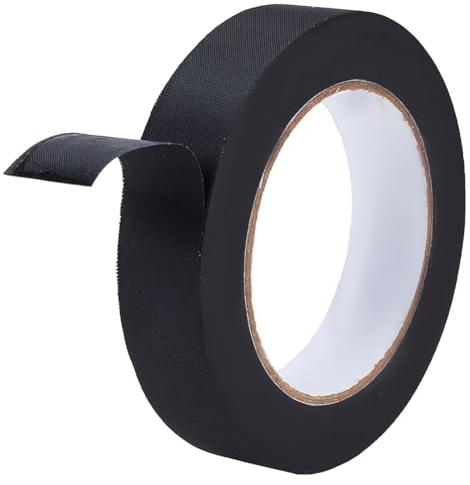 BENECREAT Buchbindeband, 45 m Schwarzes Nylon-Klebeband, Buchbinde-Reparaturband Für Bastelarbeiten Und Buchreparatur, 25 mm