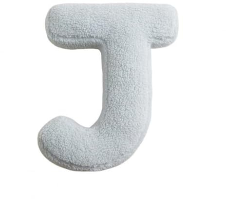 Fouriding Plüsch-Buchstaben-Wurfkissen, 26 englische Alphabet-Überwurfkissen für Kinderzimmer, Wohnzimmer, Sofa, Couch, dekorative Kissen, Auto-Dekorationskissen (J)