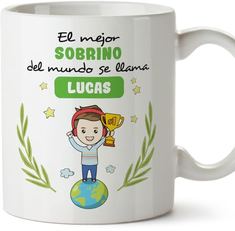 MUGFFINS Tazas Personalizadas para SOBRINO - En Español - Eres Mejor del Mundo - 11 oz / 330 ml - Regalo personalizable original y divertido