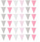 Wimpelkette aus Stoff, 10 m, mehrfarbig, für Hochzeit, Geburtstag, Babyparty, Hochzeit, Party, Gartendekoration (Rosa, Grau, Weiß)