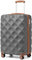 British Traveller Hartschalenkoffer Handgepäck Koffer 54 * 36.5 * 21.5cm Reisekoffer Handgepäck Koffer Trolleys ABS+PC mit TSA-Schloss Rollkoffer Suitcase Grau