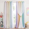 NICETOWN Vorhang Kinderzimmer Mädchen Verdunkelungsvorhang Dekoration Sterne Gardinen Doppellagige mit Voile Ösenschal 2er Set H 300 x B 132 cm, Regenbogen-2