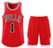 Basketball Trikot und Shorts Set für Kinder/Erwachsene - Ärmelloses Jersey, 2-Teiliger Anzug Mit T-Shirt Weste + Shorts - Rot XL