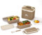 Lille Home 1900ml Bento Box Adulto, compartimento de acero inoxidable Tiffin Buthing Box, recipiente de alimentos de 2 niveles con bolsillo de almuerzo y tazón de sopa