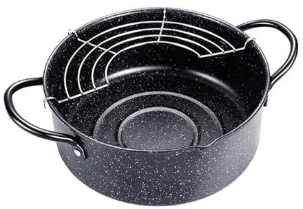 predolo Pentola in Ferro Giapponese per friggere Piccole pentole antiaderenti friggitrici Multiuso pentola per Anelli di Calamari Patatine Fritte