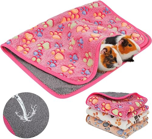 Norhogo 3 Stück Meerschweinchen Decken Wasserdicht Meerschweinchen Fleecedecken Klein Waschbar Saugfähig Meerschweinchen Käfig für Hamster Meerschweinchen Kaninchen Chinchilla Igel Frettchen 60 * 40cm