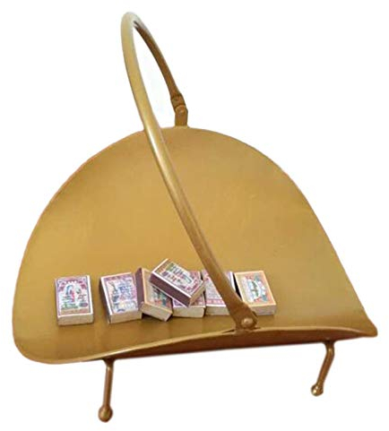 Firewood Holder Log Basket 15.7×12.2 Inch With Handles, Steel Wood Cradle for Stove Hearth - Indoor Outdoor Coal Kindling Carrier Shelf Organiser