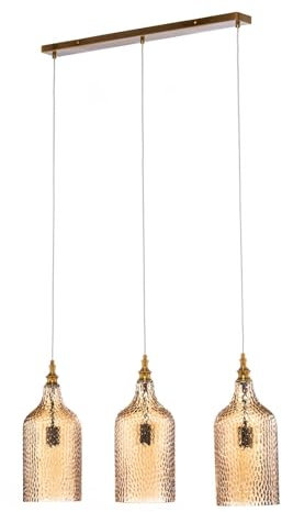 Lindby Pendelleuchte Drakar (Retro, Vintage Antik) in Creme aus Glas (3 flammig E27) - Hängelampe Esstischlampe Hängeleuchte Wohnzimmerleuchte
