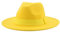 Fedora Trilby Filzhut Hut Damenhut Herren-Fedora-Hüte Breite Krempe Gürtel Bandband Solide Klassisch Formelle Kleidung Hochzeit Fedora-Hüte Für Herren 60–62 cm (XL) Gelb