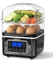 Vapor eléctrico de 2 niveles para cocinar, vaporizador digital de 4 cuartos de galón con cestas apilables sin BPA, olla de huevo rápida con apagado automático, ideal para verduras, mariscos, arroz