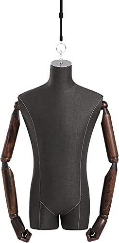 Weibliche Schaufensterpuppe, Schneiderpuppe, Torso, Schaufensterpuppe, Körpertorso, Mann, Weibliche Schneiderpuppe, Nähen, Schaufensterpuppe Mit Holzarmen Für T-Shirts, Anzüge, Hochzeitskleid (Männli