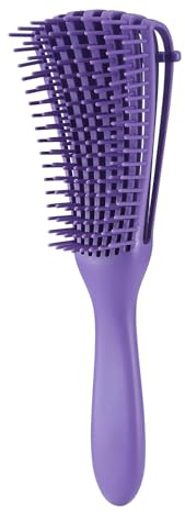 Daletu Lockenbürste Haarbürste, Curly Hair Brush Entwirrbürste für Naturhaar für Afro Haare 3a bis 4c, Detangler Bürste für Gewelltes/Nasses/Trockenes/Langes/Dickes Lockiges Haar (Lila)