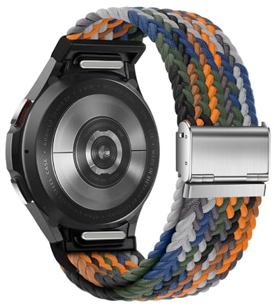 SimpleThings One-Click No Gap Flechtarmband Kompatibel Mit Samsung Galaxy Watch 7/6/5/4 (40mm 44mm)/5 pro 45mm/ 6 4 Classic (47mm 43mm/42mm 46mm) für Männer und Frauen
