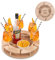 INEXTERIOR AperolBar für 6 Gläser – LilletBar – WeinBar – Tablett für Weingläser und Aperitifs – Beeren und Orangen Designs – Geschenk für Aperol, Lillet/Wein Liebhaber (Natur, AperolSpritzRezept)