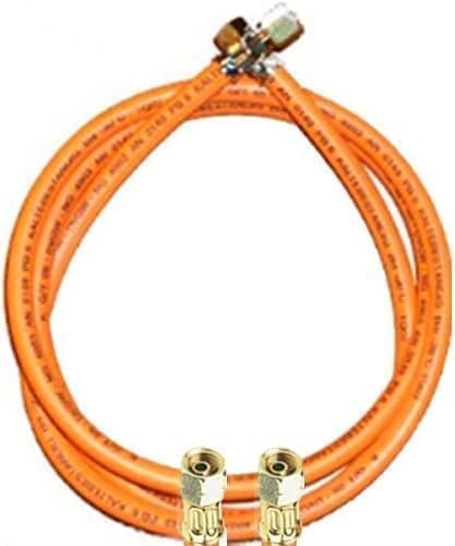TGO Gasgeräte GmbH Propan-Gasschlauch WINTERFEST 2 X 1/4 links, Orange, Gummi, 200 cm, für Gewinden-Außenmaßen mit ca. 12-13mm