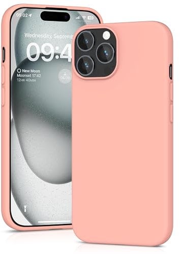 YATWIN Silicone Case for iPhone 15 Pro Max, Soft-Touch, Shockproof, DustProof, Antiskid Full Body Armour Phone Cover for Apple iPhone 15 Pro Max - Pink