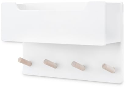 Ehrenkind® Kindergarderobe | Aus robusten Holz | Garderobe Kinder | Klein Weiß Kleiderhaken Kinder | geeignet als Wandregal Kinderzimmer | Kleiderhaken Wand | Kinder Kleiderhaken