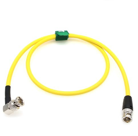 HangTon Câble vidéo coaxial BNC vers BNC Canare 12G 4K SDI pour ARRI Alexa 35 RED Komodo Blackmagic Sony FS7 FX9 FX6 Caméra SmallHD Atomos Monitor Blindé 10 m Jaune