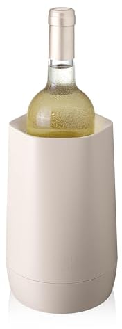 Vacu Vin Hexo Rafraîchisseur de Vin - Réutilisable, 2 en 1 Rafraîchisseur de Bouteille de Vin - Sable - Douille de Rafraîchissement pour Bouteilles de Taille Standard