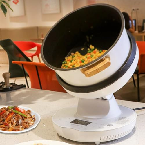 Automatic Cooking Machine 8L, 2000W Wok Fried Rice Machine - Perfect for Christmas & New Year Parties - 3-Speed Pot Body Adjustment & Thermal Cleaning