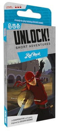 Space Cowboys Unlock! Short Adventures 7: Red Mask – Immersives Escape Room Kartenspiel für Kinder und Erwachsene, ab 10 Jahren, 1–6 Spieler, 45 Minuten Spielzeit, hergestellt