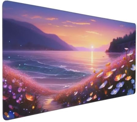 Mouse Mat Extended Large Mouse Mat 60x30x0.3 cm Gaming Mouse Pad, Landscape Flowers Desk Mat, MouseMat Waterproof Soft Cloth XXL Mouse Pad with Non-Slip Rubber Base - Use with all Mouse Types Y-10662