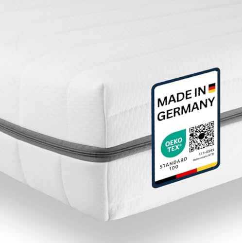 Sleepneo Matratze 90x200 - Ergonomische Kaltschaummatratze - 7 Zonen Matratze - Matratze H2 H3 - Oeko TEX Zertifiziert - Waschbarer Bezug - 2in1 Matratzen Härtegrad - atmungsaktiv - Höhe 15 cm
