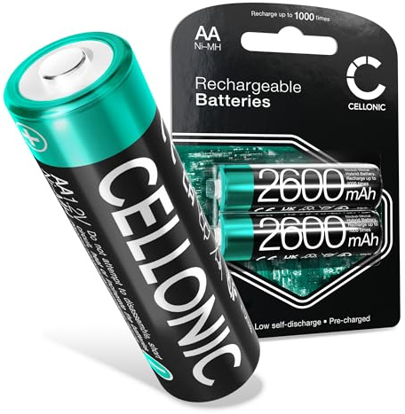 CELLONIC 2X Akku kompatibel mit Casio FX-82MS (2nd Edition), FX-82SX Plus | (2600mAh-2.4V-NiMH) für Casio HR-200RCE, HR-8RCE-WE, für Olympia CPD 425