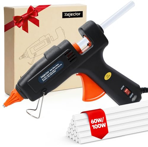100W Fireproof Hot Glue Gun, Full Size Heavy Duty | Dual Power 100W/60W with 15pcs Large Glue Sticks 7/16, Fast Preheating Kit for Crafts, Arts, DIY & Quick Home Repairs
