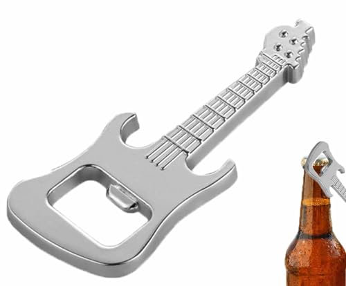 Guitar Bottle Opener - Novelty Bottle Opener for Men, Bartender & Waiters - Personalised Guitar Themed Gifts for Music Lovers - Multifunctional Metal Tool for Home Kitchen