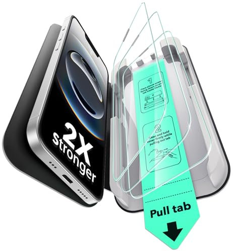 ESR Protector de Pantalla para iPhone 16e 2025/14/13/13 Pro, Protección Militar, Dureza 9H, Cristal Templado Cobertura Total con Bandeja UltraFit