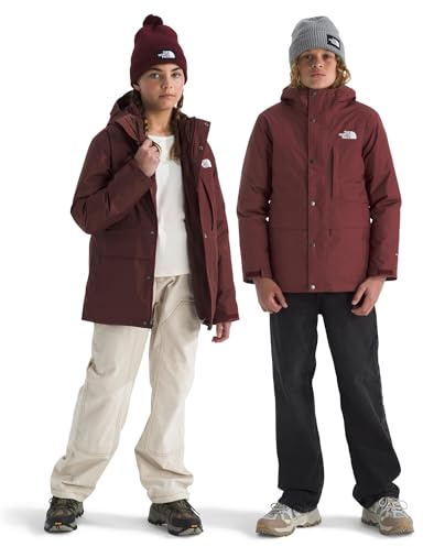 The North Face Teen North Down Triclimate 3-in-1 Jacket | Waterproof, Seam Sealed, Attached Hood, Reversible Inner Layer, Sumac, X-Large