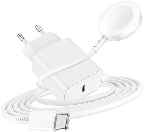 Apple Watch Ladekabel Original USB C für iWatch, 20W Ladegerät PD Schnellladegerät mit Magnet Kabel für Apple Watch Series 10/9/8/7/6/SE/5/4/3/Ultra