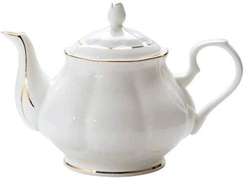 Théière anglaise moderne en porcelaine blanche avec filtre à bec verseur élégant – Ensemble élégant en céramique pour les amateurs de thé pour les amateurs de thé