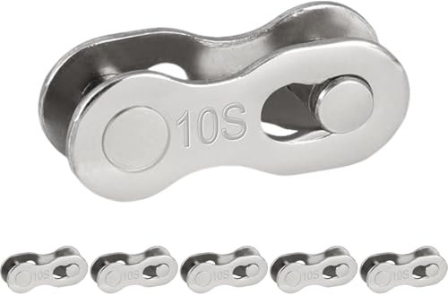 Vroxdrez 10-Fach Fahrradkettenglied, 6 Paar Kettenverschluss für Fahrradkette, Stahl Missing Link, Schnelles An- und Abbauen, für Rennrad MTB Mountainbike